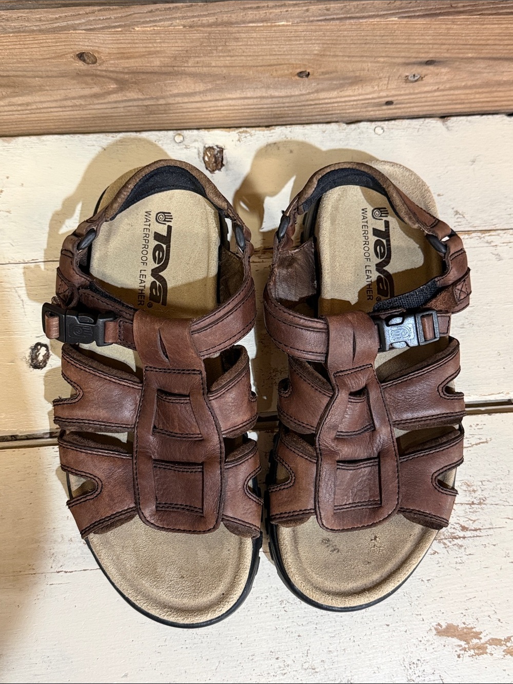 Teva Waterproof Leather Fisherman Sandals